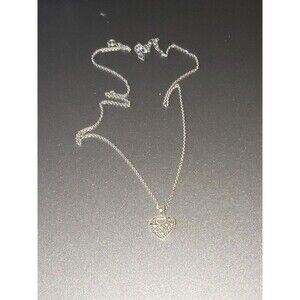Sterling Marcasite heart pendant on 18"